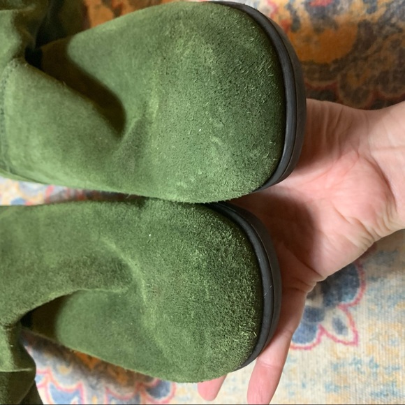 MARTINO Green Suede Pull On Boots Made in Canada - Picture 8 of 8